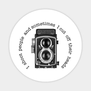 Retro Camera - Shoot Joke - Black Text Magnet